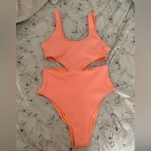 NWT Aerie Coral One Piece Cutout Swimsuit